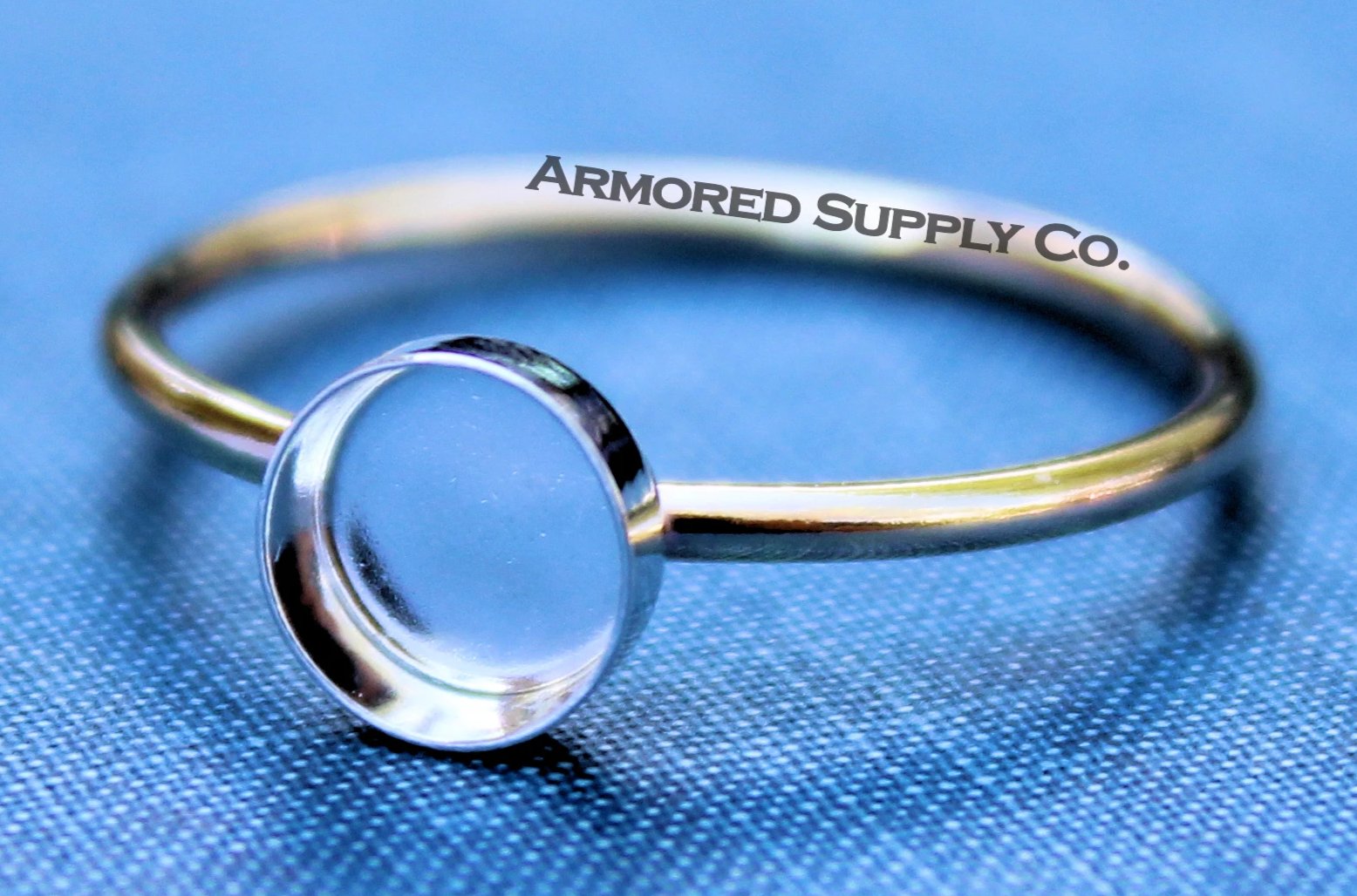 MIXED METALS Gold & Silver 5mm Plain Round Bezel Ring Blank