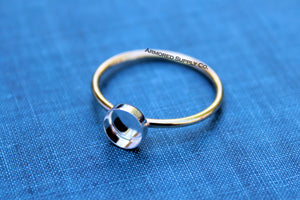 MIXED METALS Gold & Silver 4mm Plain Round Bezel Ring Blank