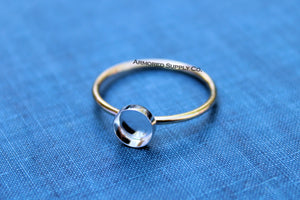 MIXED METALS Gold & Silver 7mm Plain Round Bezel Ring Blank