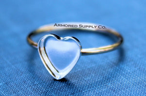 MIXED METALS Gold & Silver 8mm Plain Heart Bezel Ring Blank