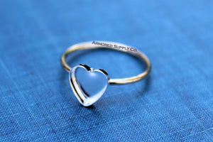 MIXED METALS Gold & Silver 8mm Plain Heart Bezel Ring Blank