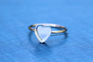MIXED METALS Gold & Silver 8mm Plain Heart Bezel Ring Blank