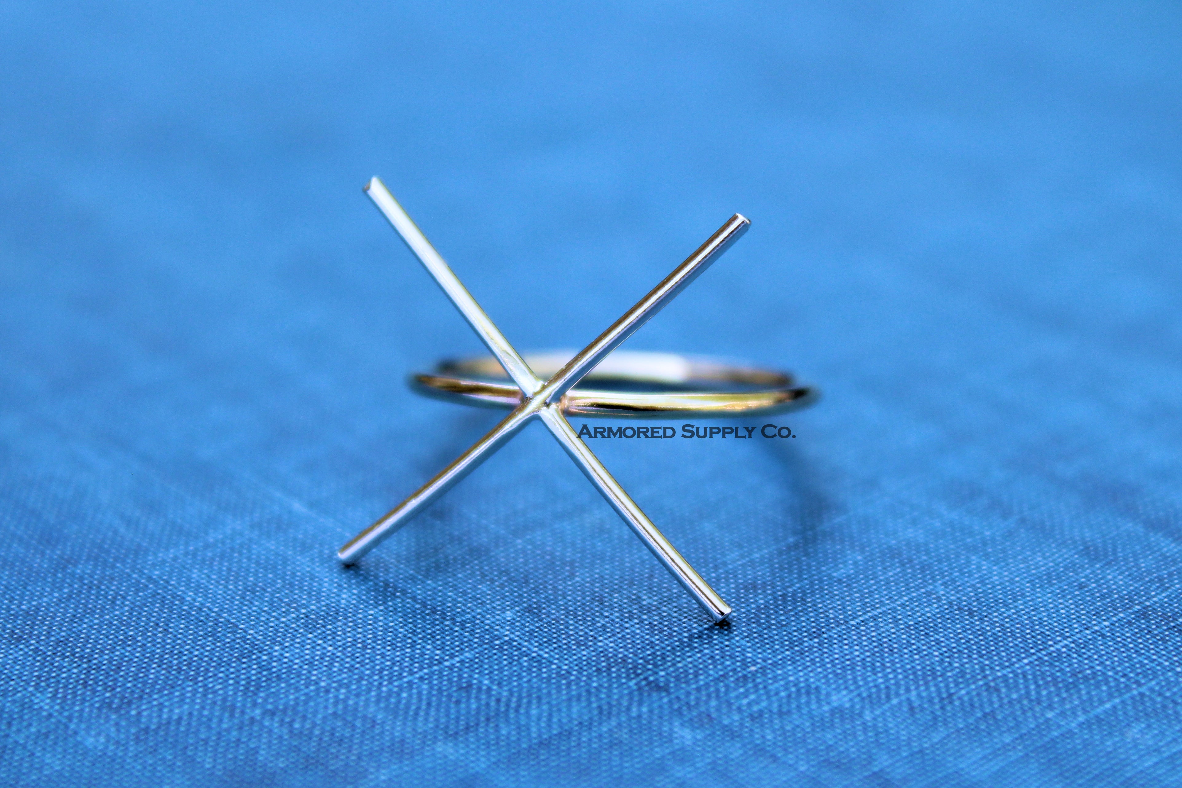 MIXED METAL Slim Gold & Silver 4 Prong Claw Raw Stone Ring