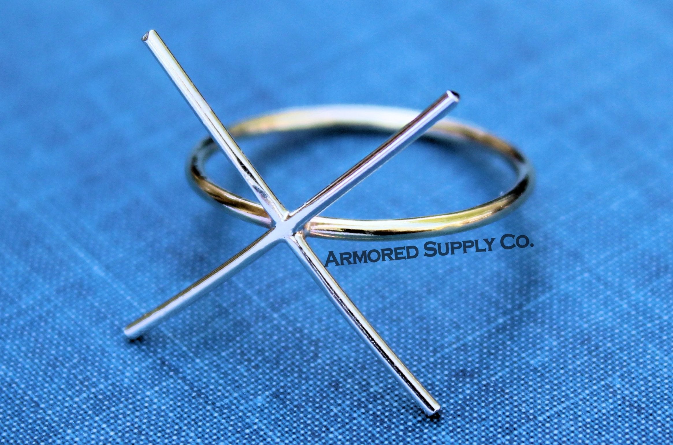 MIXED METAL Slim Gold & Silver 4 Prong Claw Raw Stone Ring
