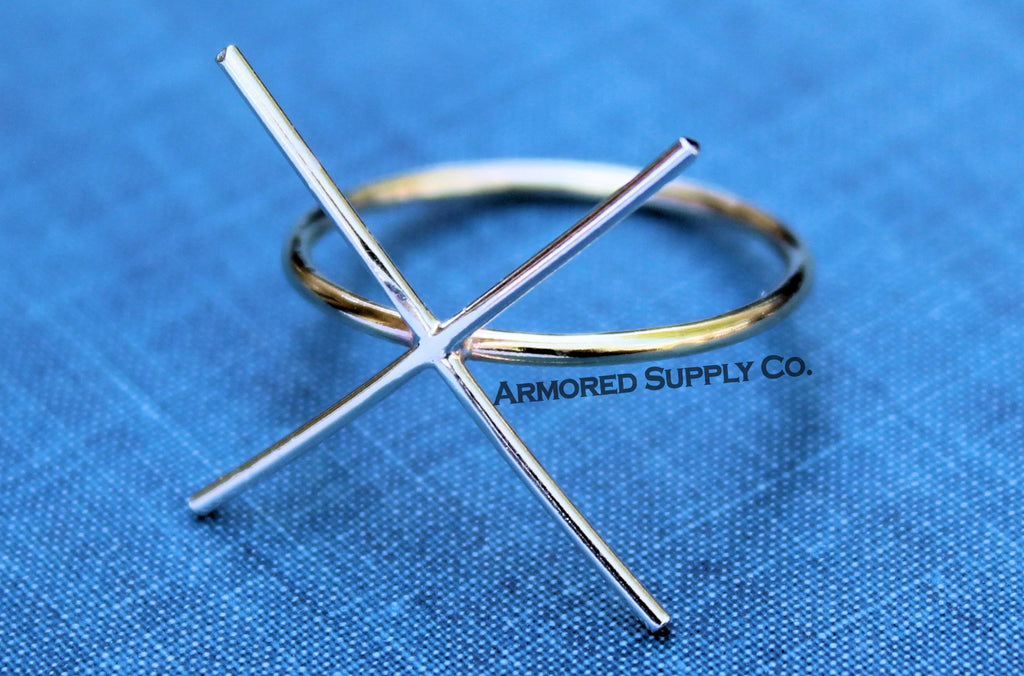 MIXED METAL Slim Gold & Silver 4 Prong Claw Raw Stone Ring