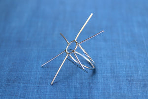 Double Band Freeform Claw 6-Prong Raw Stone Ring Blank Setting