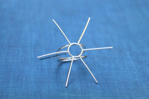 Double Band Freeform Claw 6-Prong Raw Stone Ring Blank Setting