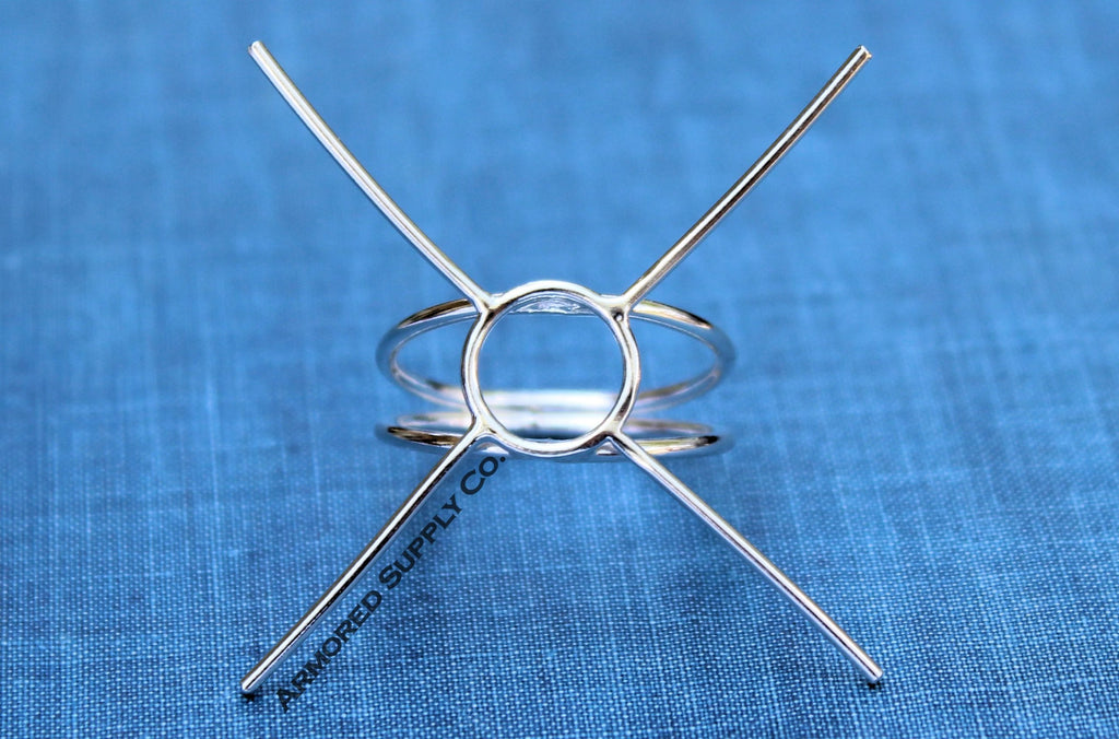 Double Band Freeform Claw 4-Prong Raw Stone Ring Blank Setting