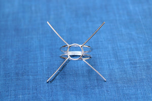 Double Band Freeform Claw 4-Prong Raw Stone Ring Blank Setting