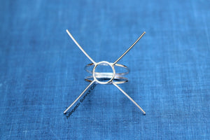 Double Band Freeform Claw 4-Prong Raw Stone Ring Blank Setting