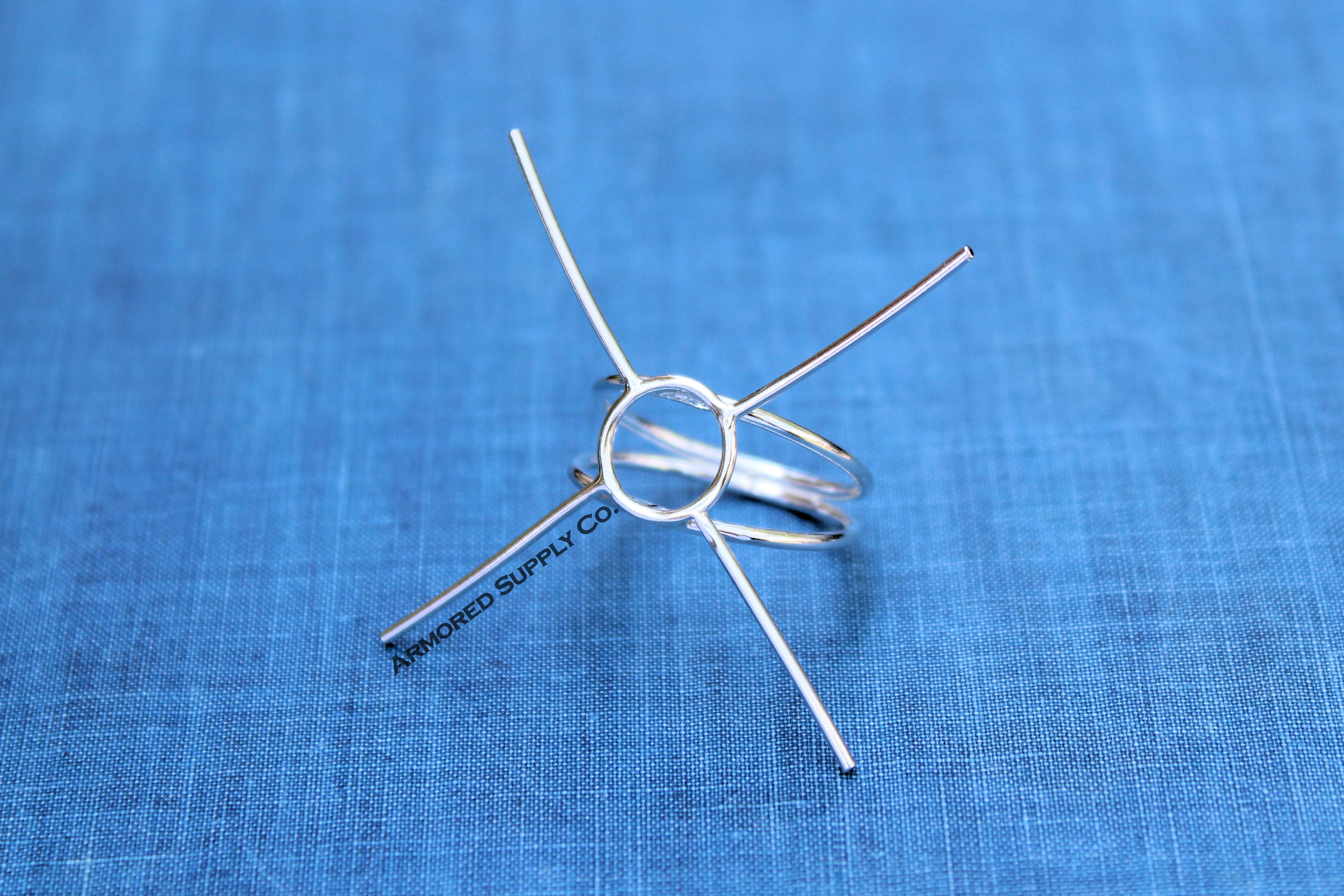 Double Band Freeform Claw 4-Prong Raw Stone Ring Blank Setting