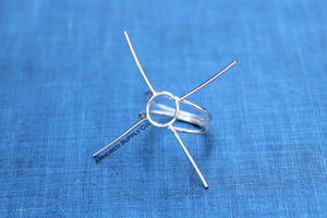 Double Band Freeform Claw 4-Prong Raw Stone Ring Blank Setting