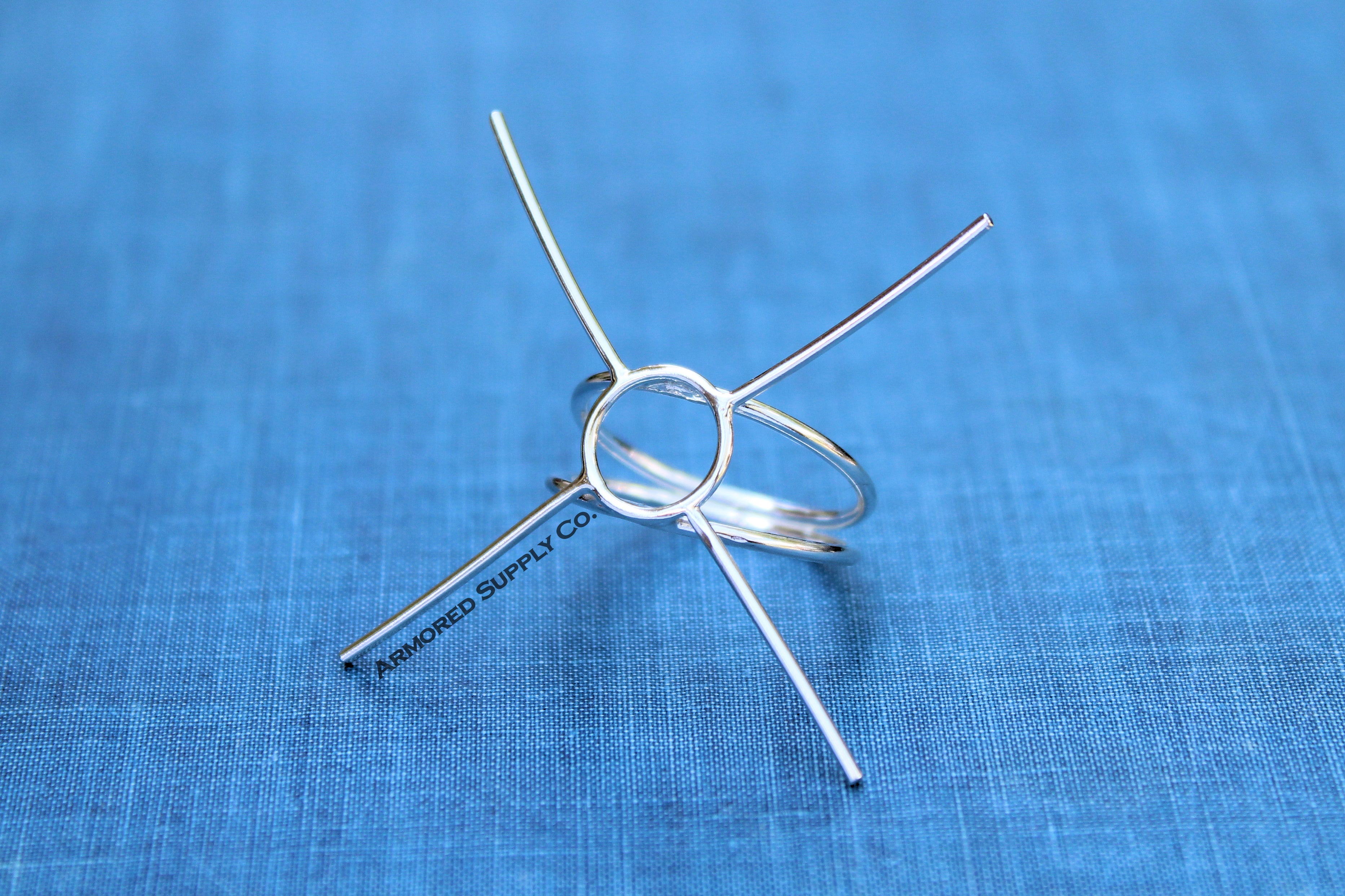 Double Band Freeform Claw 4-Prong Raw Stone Ring Blank Setting