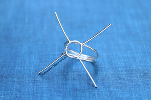 Double Band Freeform Claw 4-Prong Raw Stone Ring Blank Setting