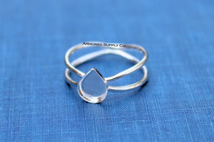 Galaxy Plain Pear Cup Ring blank Setting