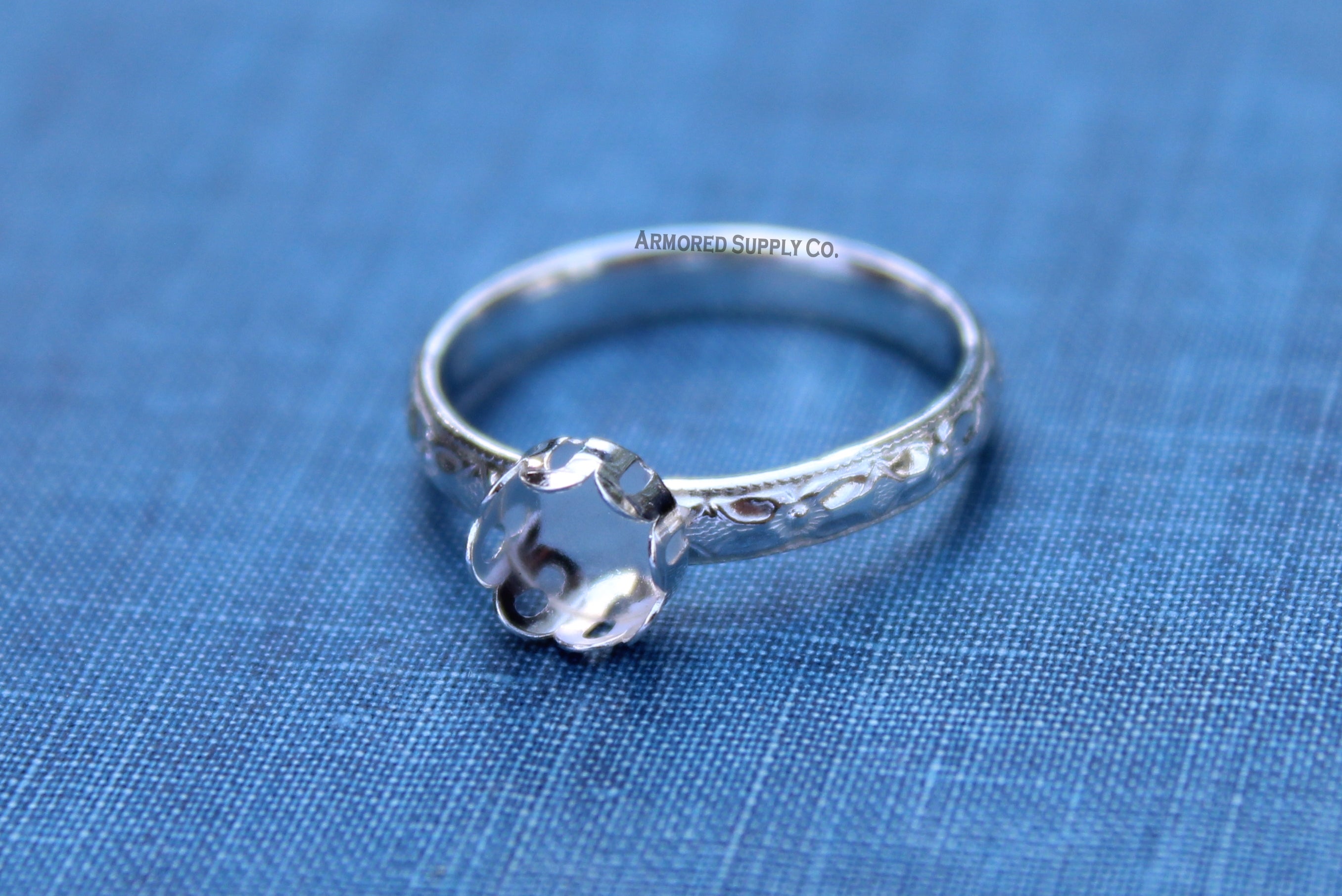 Floral #1 Scalloped Bezel Ring blank