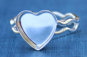 Ripple Ring Plain Heart Bezel Cup Ring blank Setting