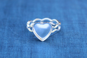 Ripple Ring Plain Heart Bezel Cup Ring blank Setting