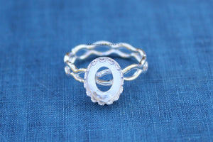 Ripple Ring Oval Crown Bezel Cup Ring blank Setting