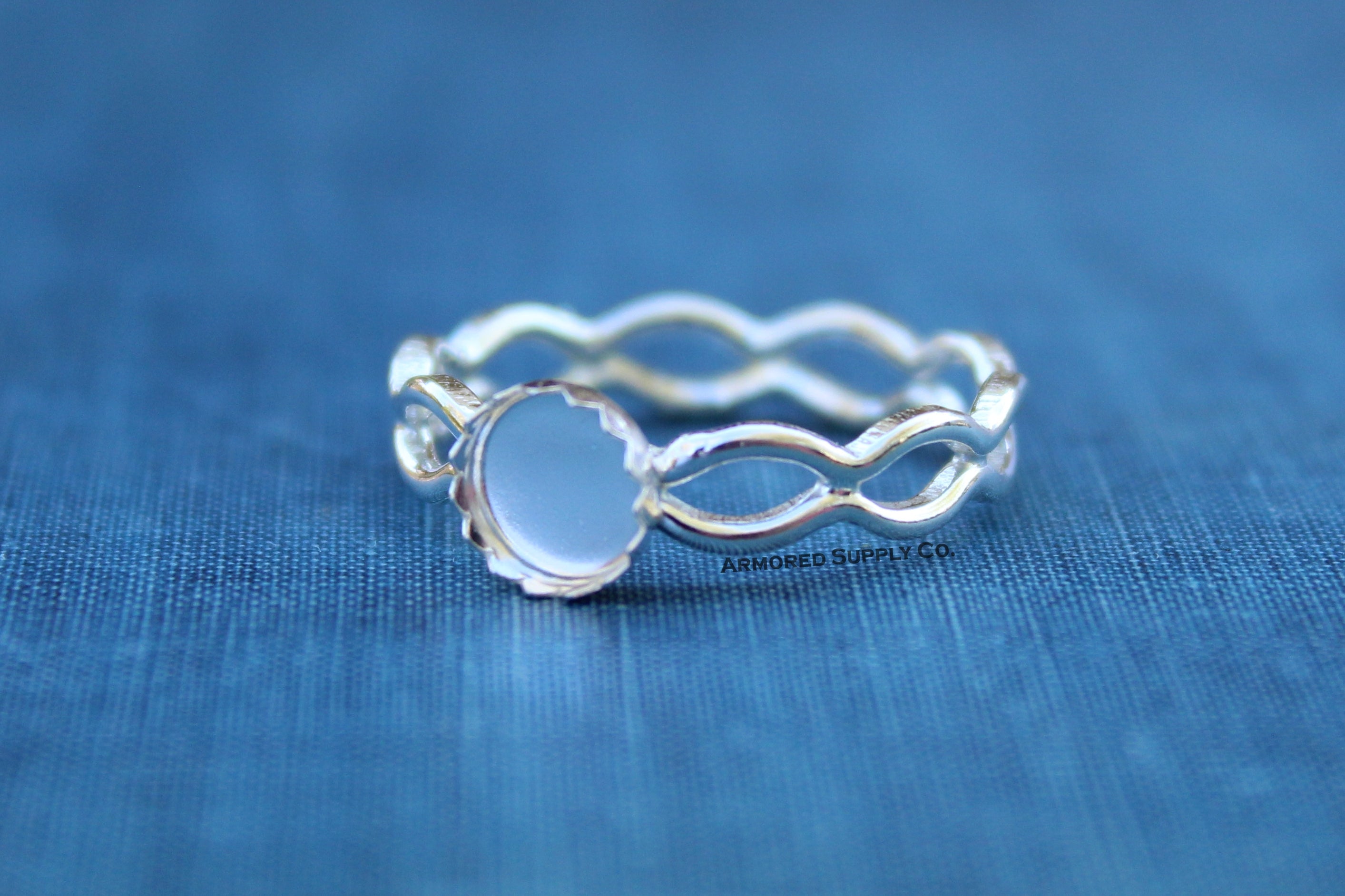 Ripple Ring Serrated Round Bezel Round Cup Ring blank setting