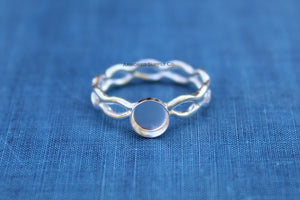Ripple Ring Plain Round Bezel Round Cup Ring blank setting