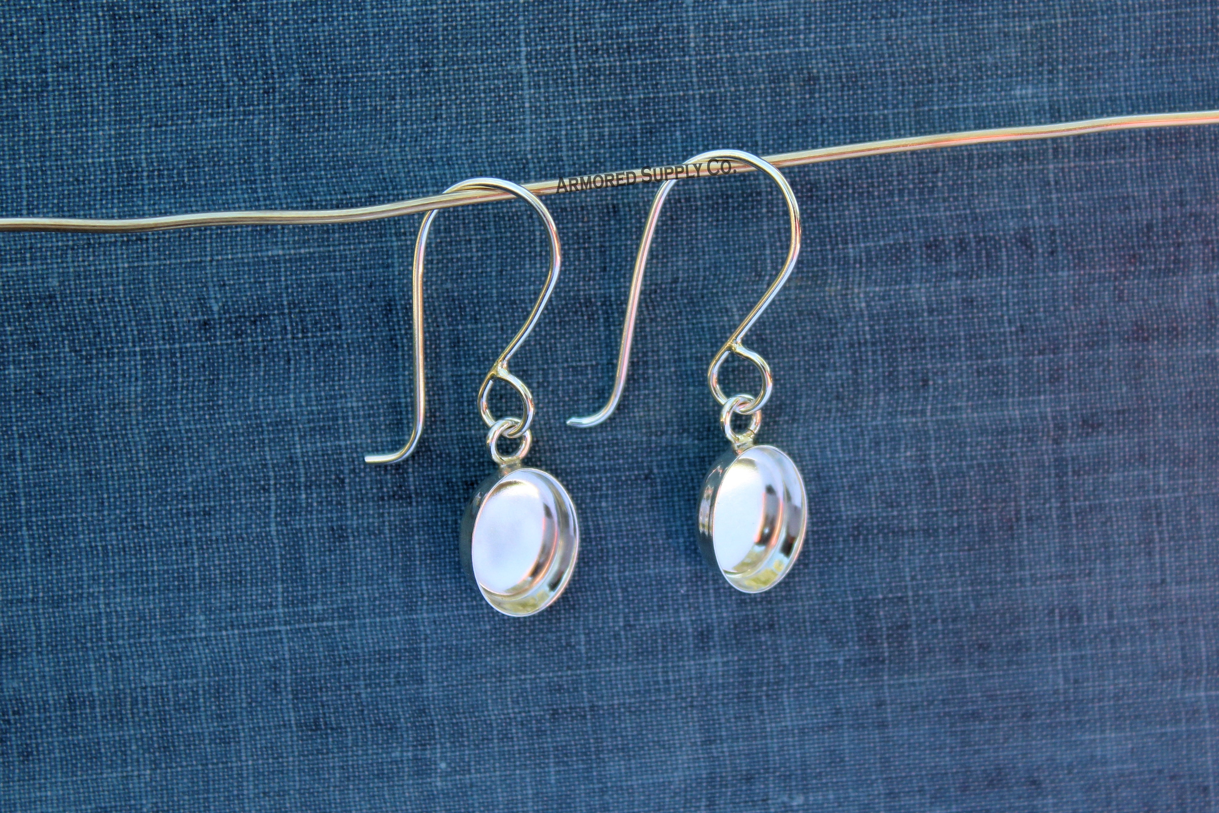 Oval Plain Bezel Cup French Wire Earring Blanks