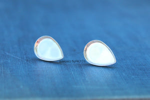 Plain Pear Bezel Stud Earring Blanks