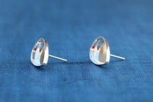 Plain Pear Bezel Stud Earring Blanks