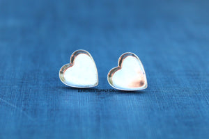 Heart Plain Bezel Stud Earring Blanks