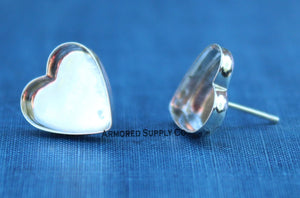 Heart Plain Bezel Stud Earring Blanks