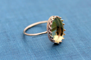 12x10mm Crown Oval Gold Filled Bezel Ring blank