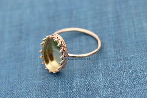 10x8mm Crown Oval Gold Filled Bezel Ring blank