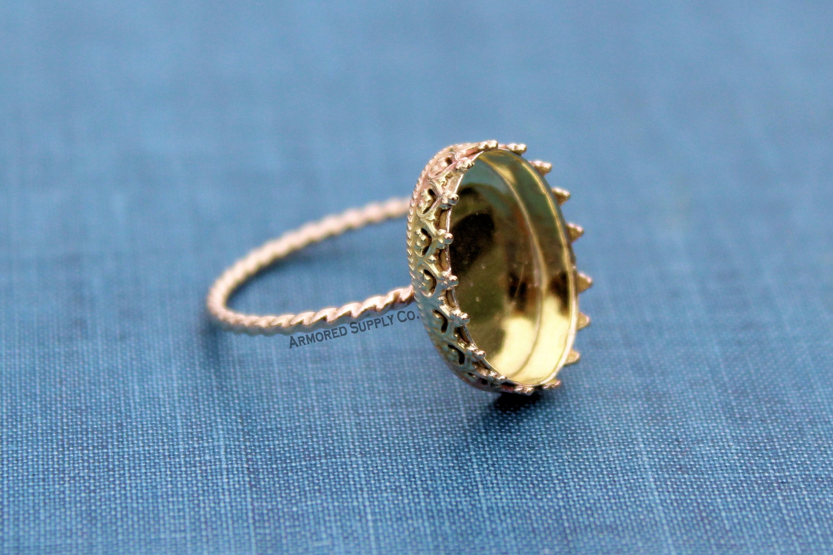 Gold Filled ROPE 12mm Crown Bezel Cup Ring blank