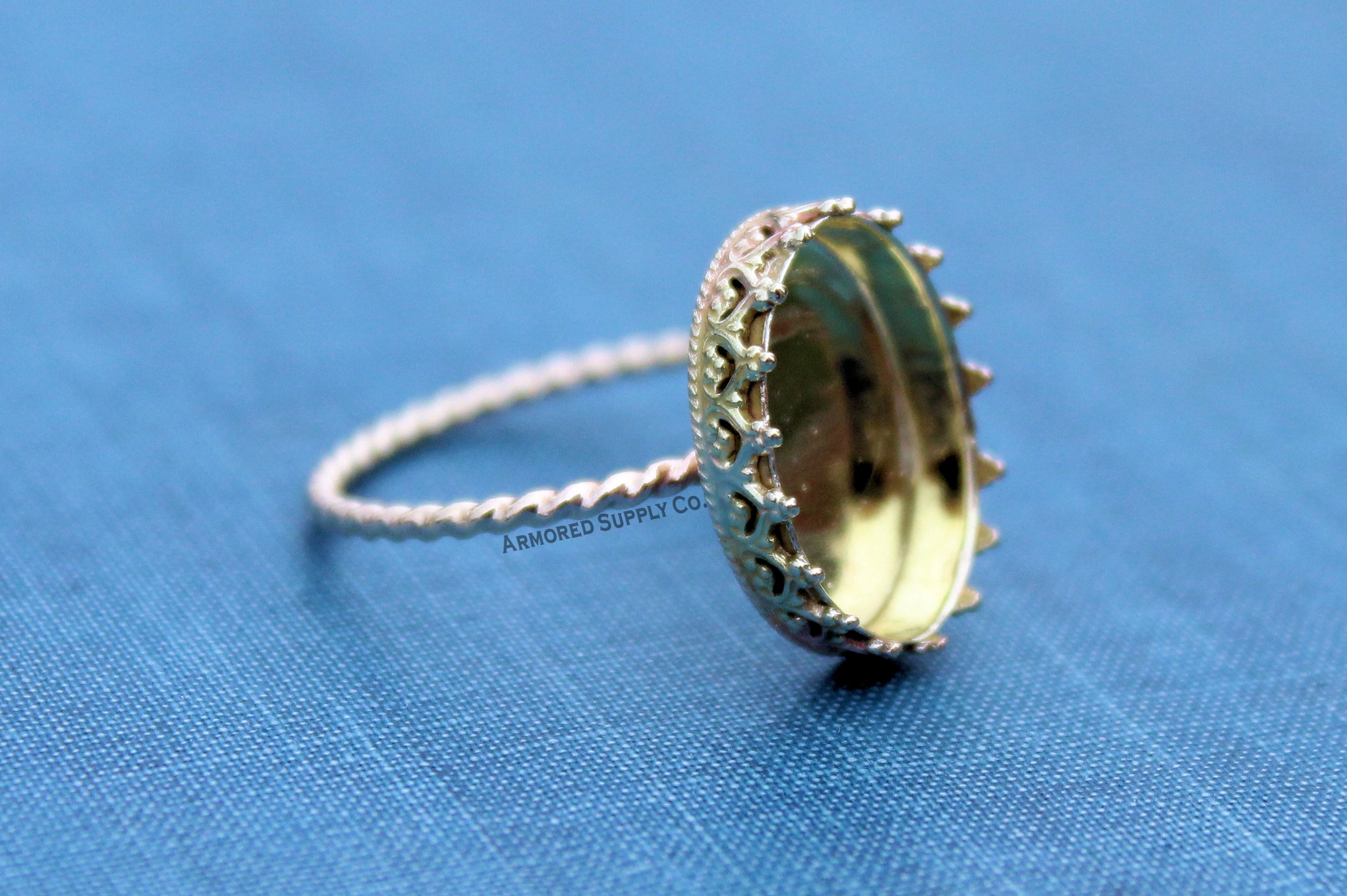 Gold Filled ROPE 12mm Crown Bezel Cup Ring blank