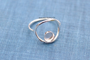 Silver Karma Full Moon Bezel Cup Ring blank