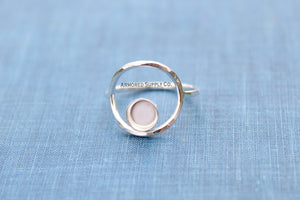 Silver Karma Full Moon Bezel Cup Ring blank
