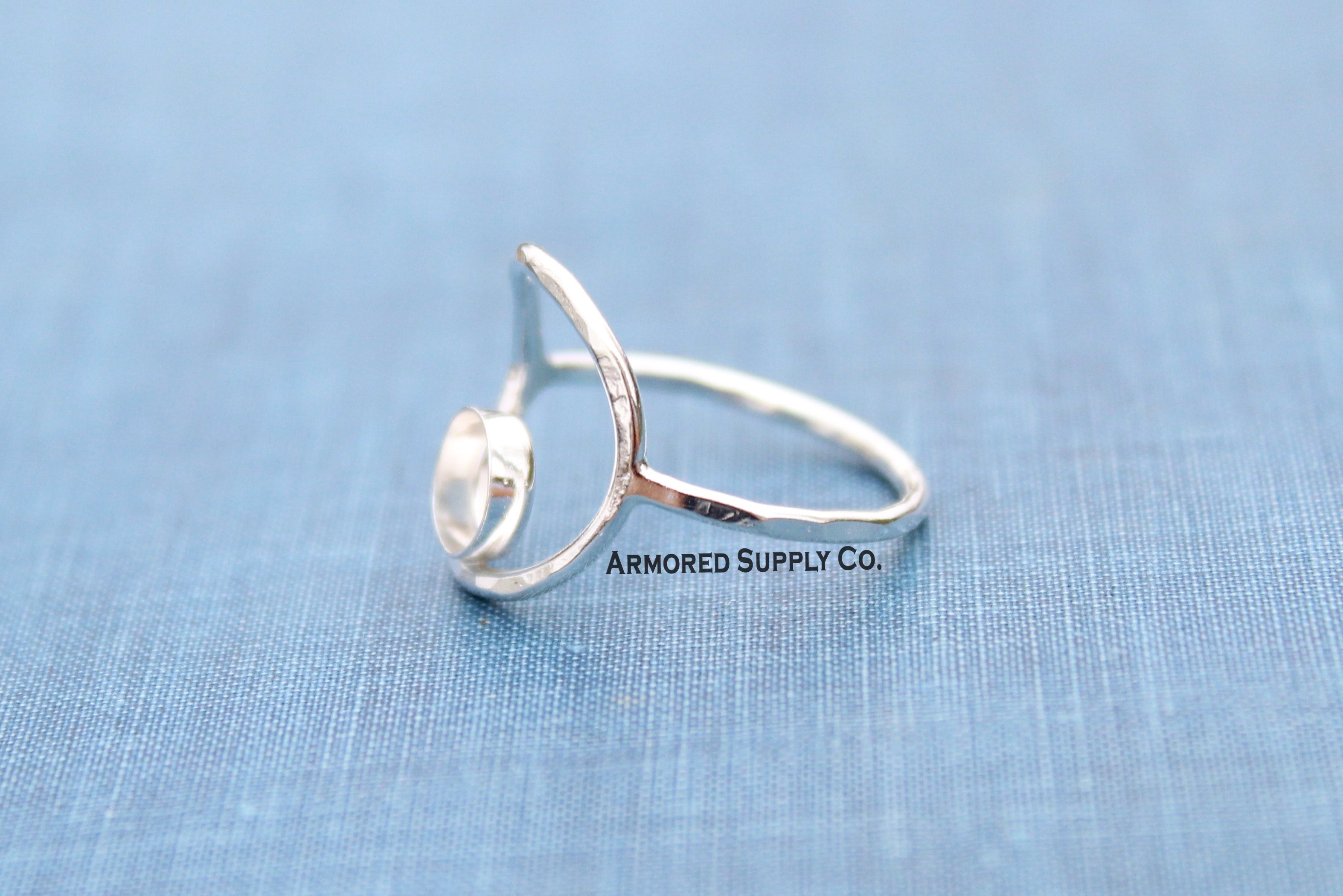 Silver Karma Full Moon Bezel Cup Ring blank
