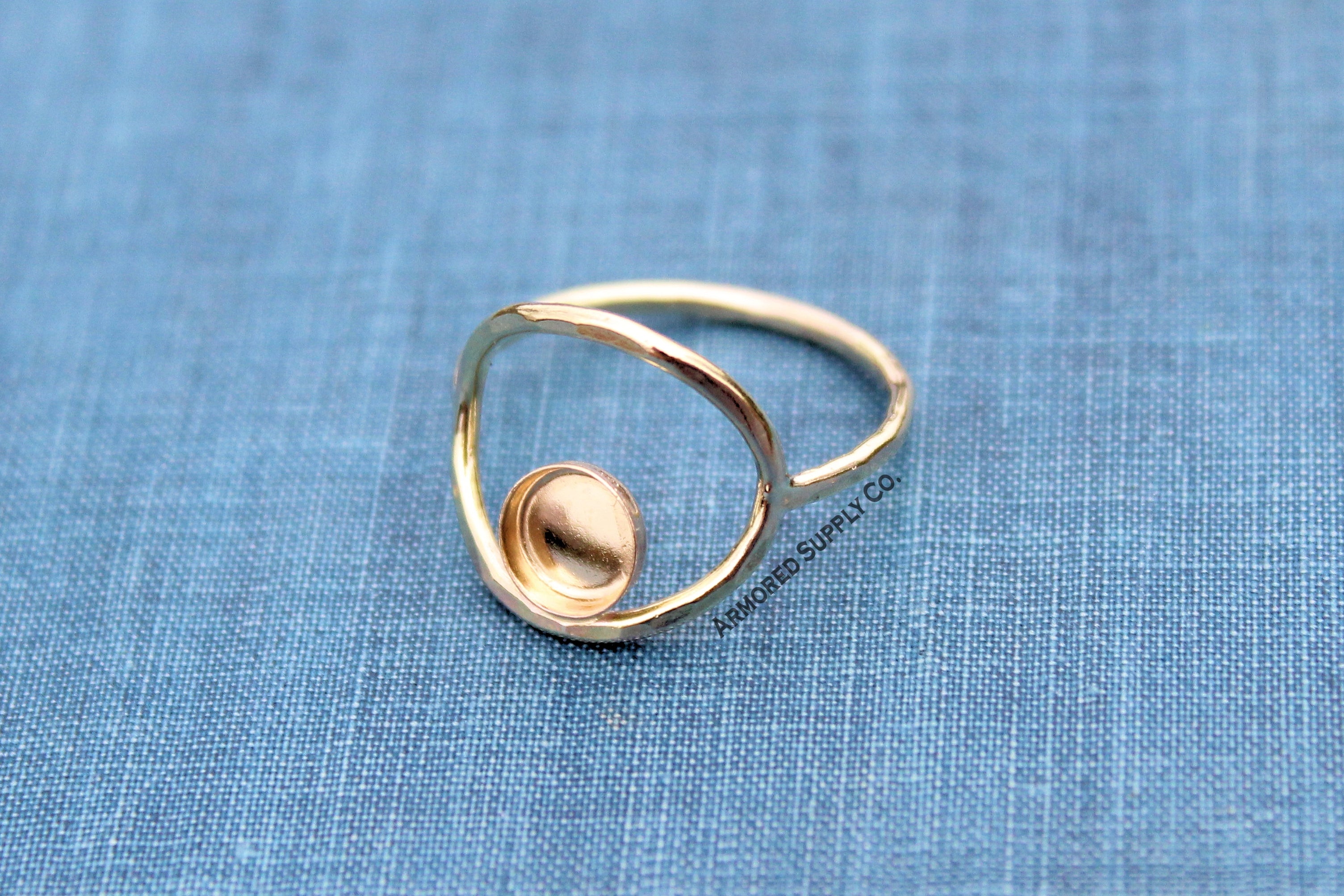 Gold Filled Karma Full Moon Bezel Cup Ring blank