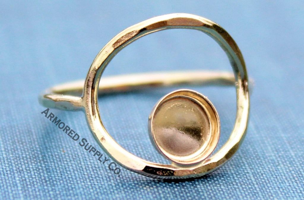 Gold Filled Karma Full Moon Bezel Cup Ring blank
