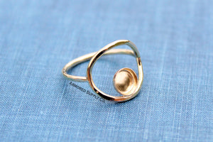 Gold Filled Karma Full Moon Bezel Cup Ring blank