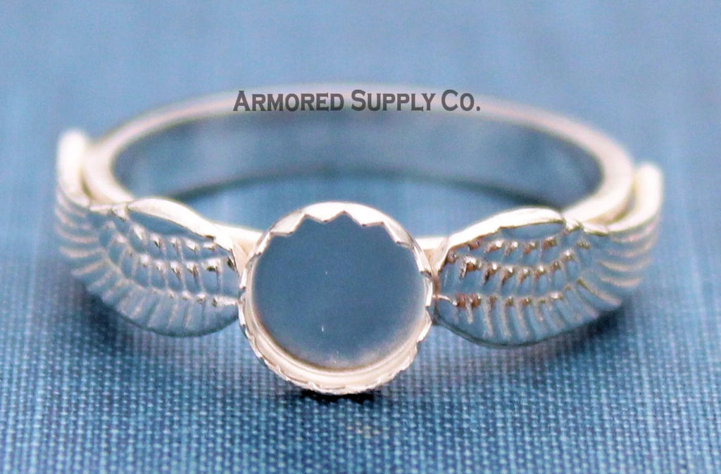 Double Angel Wing Serrated Round Bezel Ring Blank