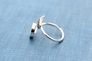 12mm Silver Angel Wing Adjustable Bezel Cup Ring blank