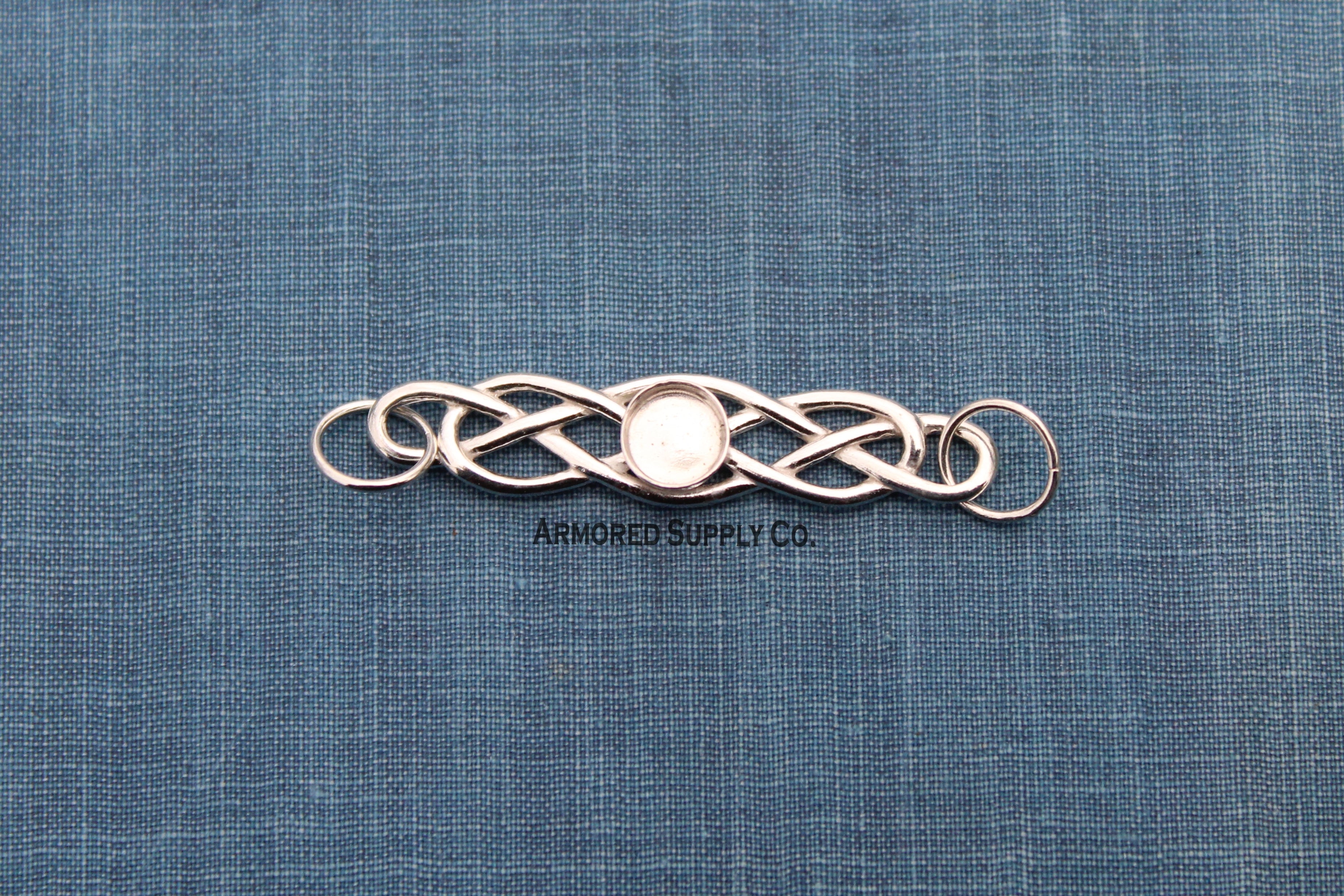 Silver Celtic Knot Plain Round Bezel Pendant Blank Mounting