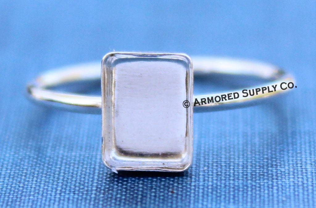 8x6mm Rectangle Bezel Ring Blank