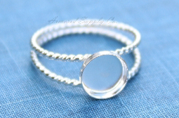 Sterling Silver 8mm Double Rope Band Bezel Cup Ring blank
