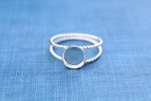 Sterling Silver 10mm Double Rope Band Bezel Cup Ring blank