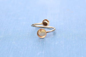 Gold Filled Bypass Adjustable Bezel Cup Ring blank