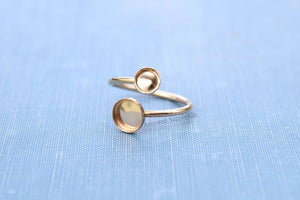Gold Filled Bypass Adjustable Bezel Cup Ring blank