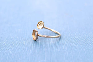 Gold Filled Bypass Adjustable Bezel Cup Ring blank