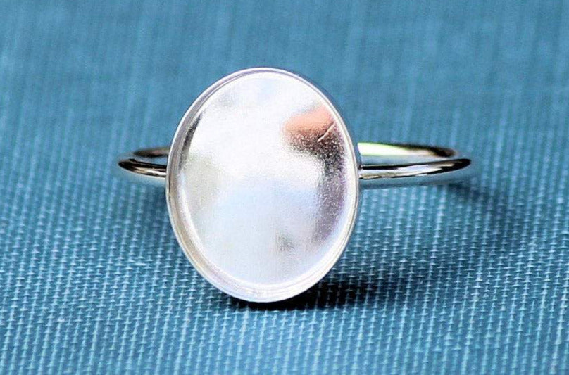 14x10mm Oval Bezel Cup Ring blank, Oval Cabochon, Cab Resin, Breast Milk, DIY jewelry supplies, build your ring, wholesale jewelry, diy ring